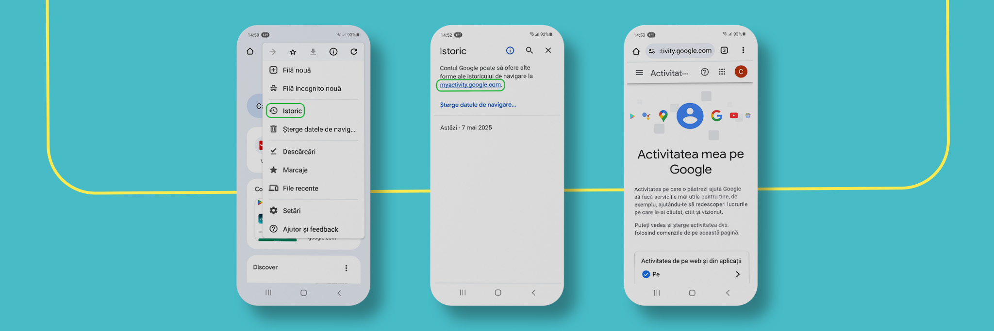 imagine istoric google activity